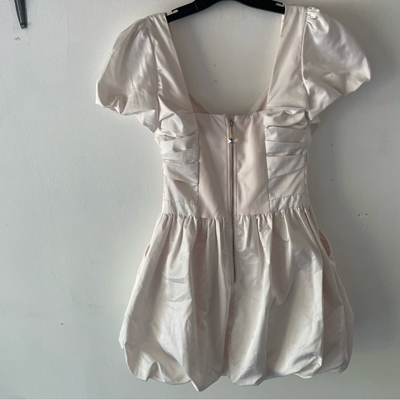 Elisabetta Franchi White Puff Sleeve Bubble Mini Dress 37547 - Picture 3 of 11